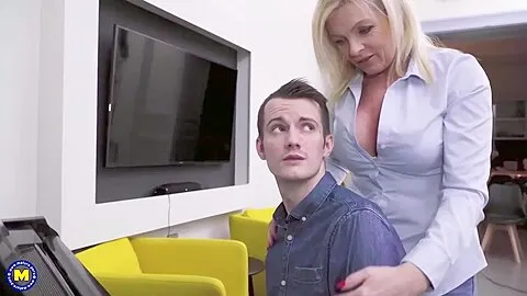 Watch: Horny Blond Aged Is Using An Opportunity To Have Sex With A Younger Dude, Until This Babe